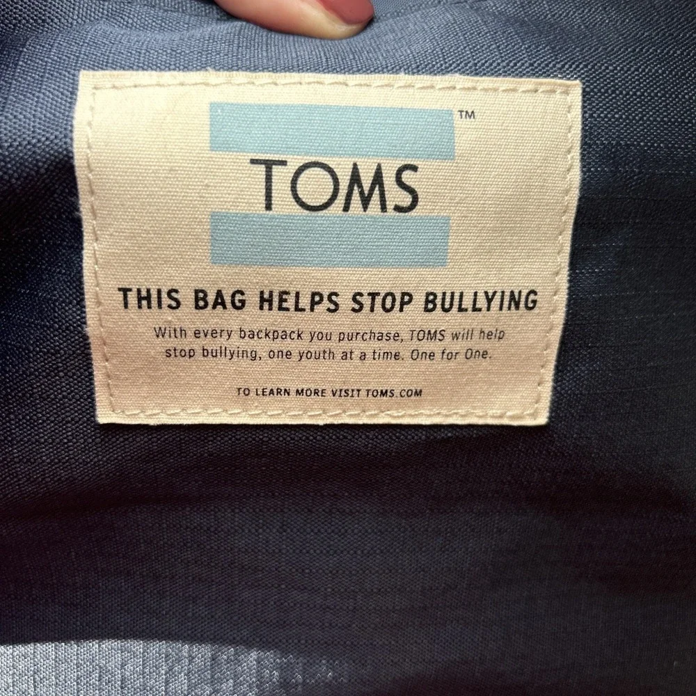 Toms Adventurer Canvas‎ Navy Blue Backpack Large Unisex As Is Read Aztec Trim